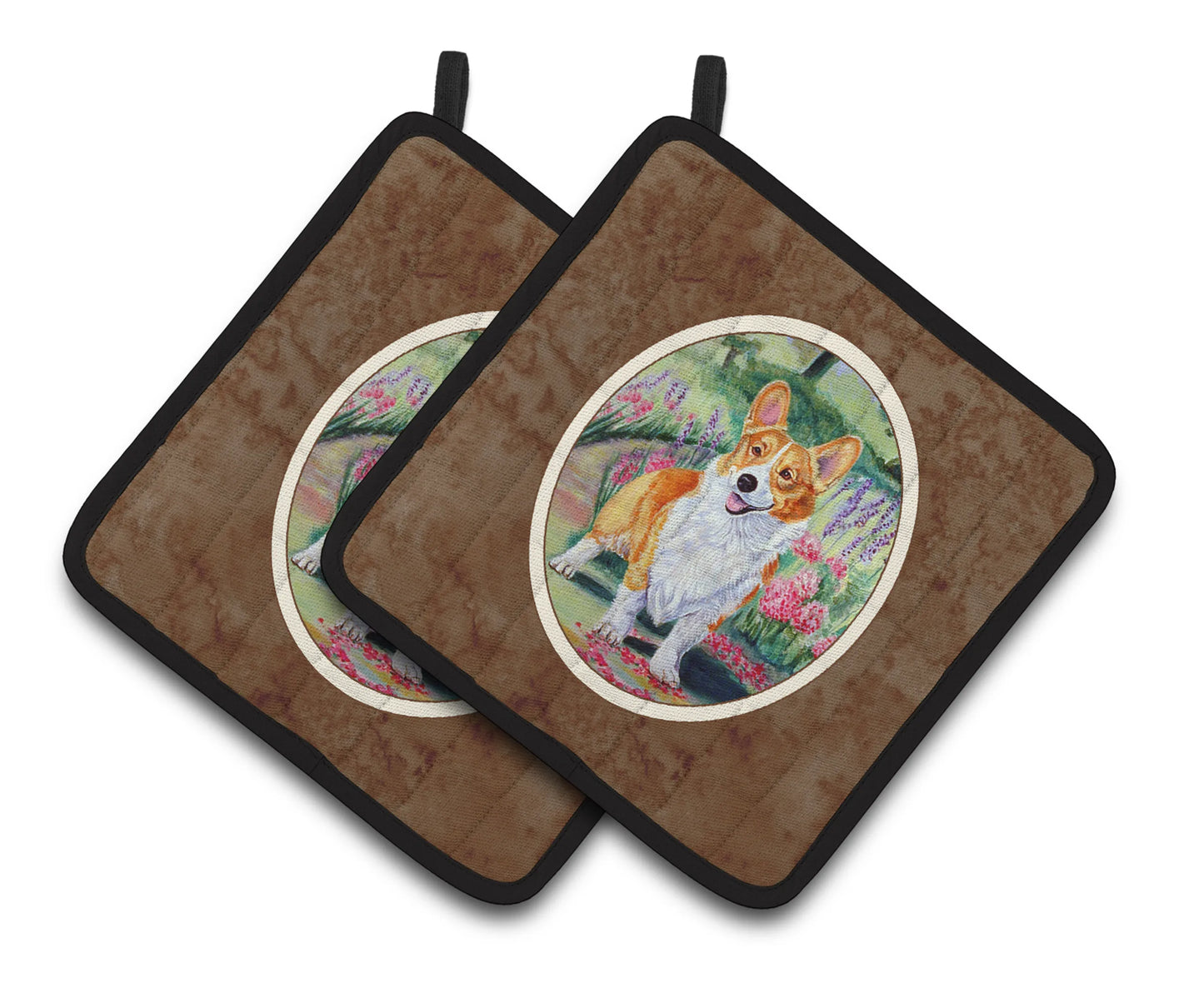Dog Artwork Pair of Pot Holders - Size: 7.5 X 7.5 | Pack Of: 1
