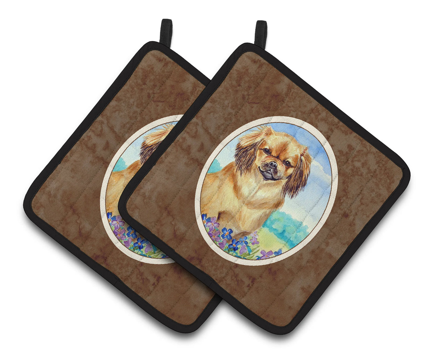 Dog Artwork Pair of Pot Holders - Size: 7.5 X 7.5 | Pack Of: 1