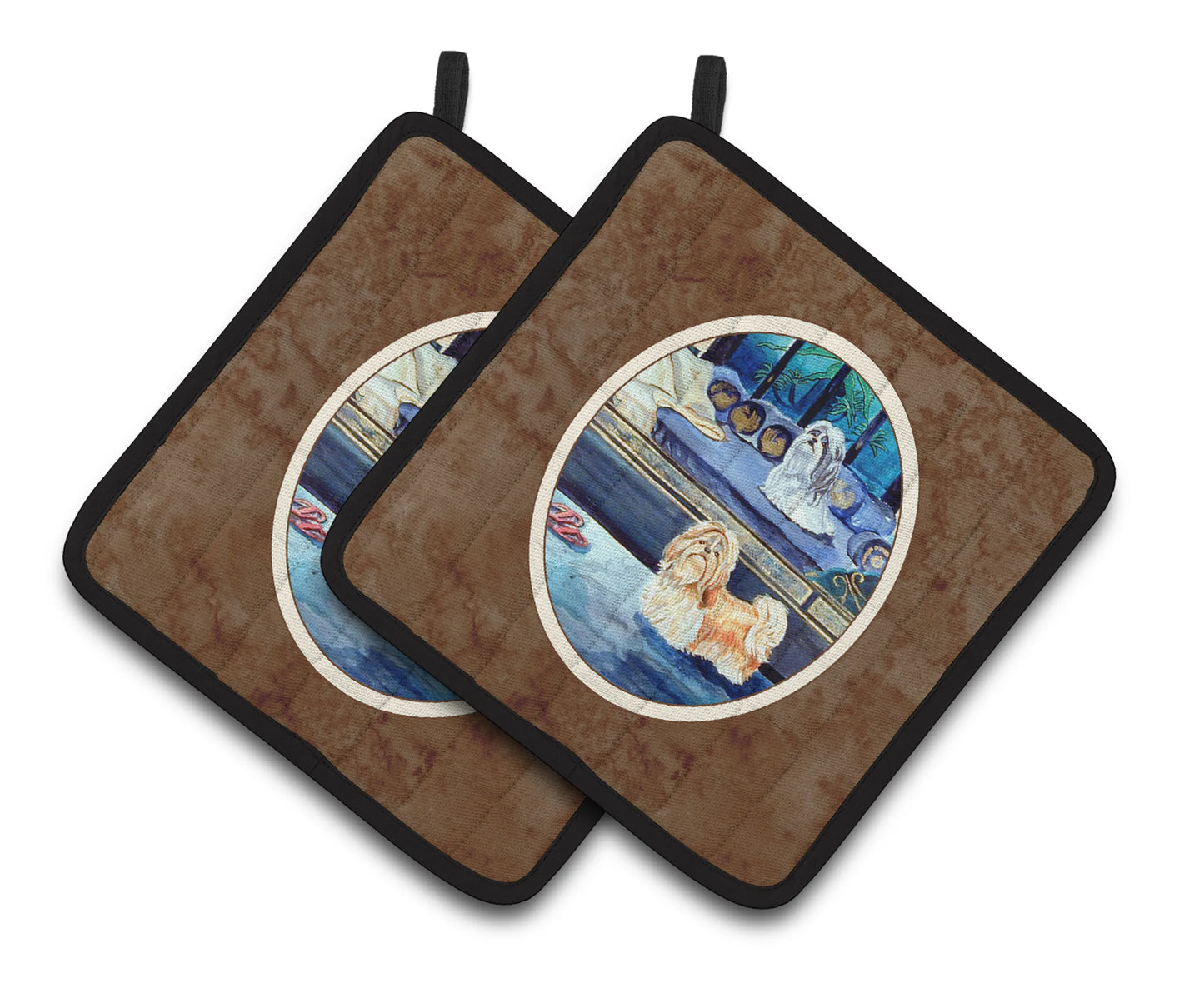 Dog Artwork Pair of Pot Holders - Size: 7.5 X 7.5 | Pack Of: 1