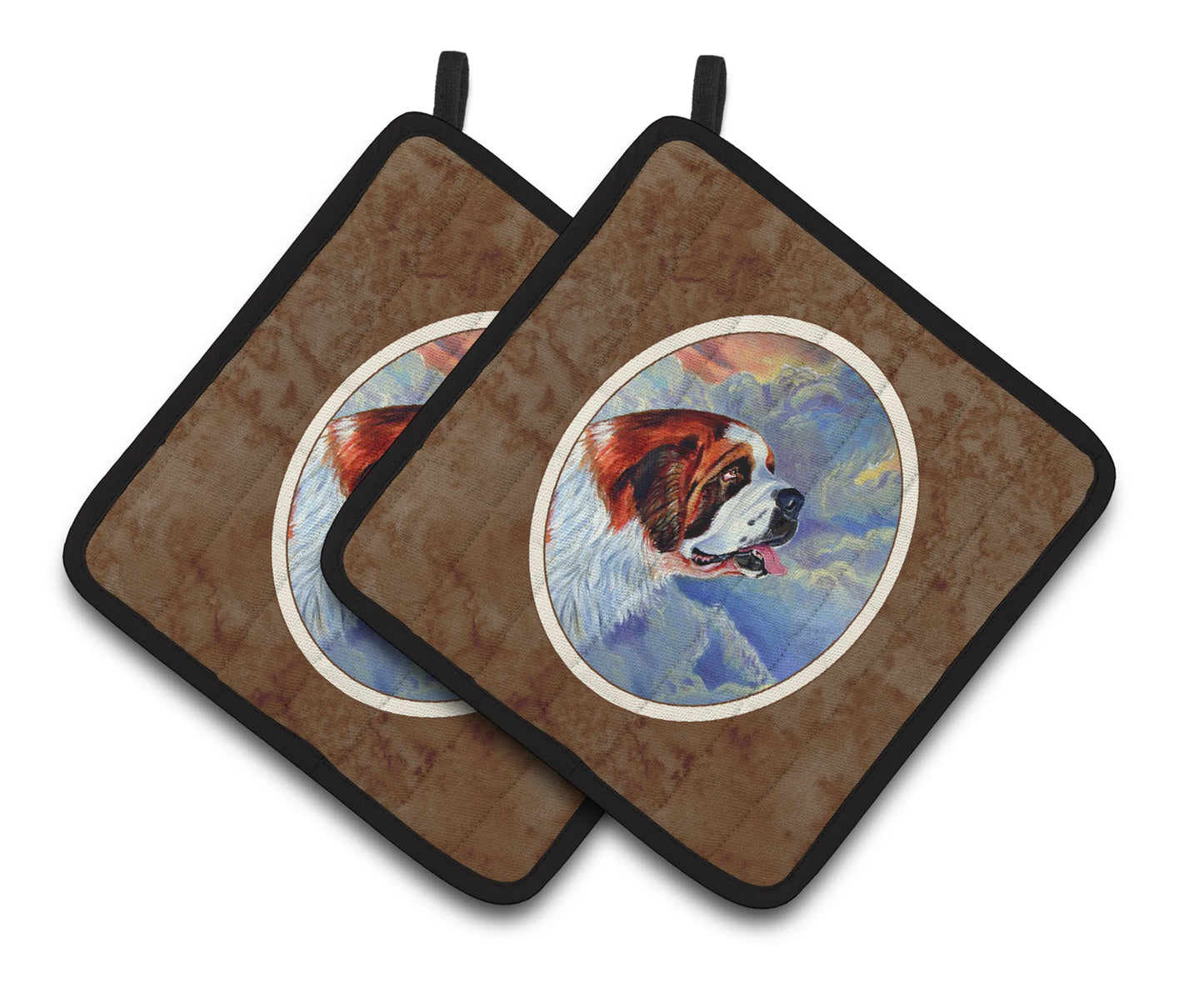 Dog Artwork Pair of Pot Holders - Size: 7.5 X 7.5 | Pack Of: 1