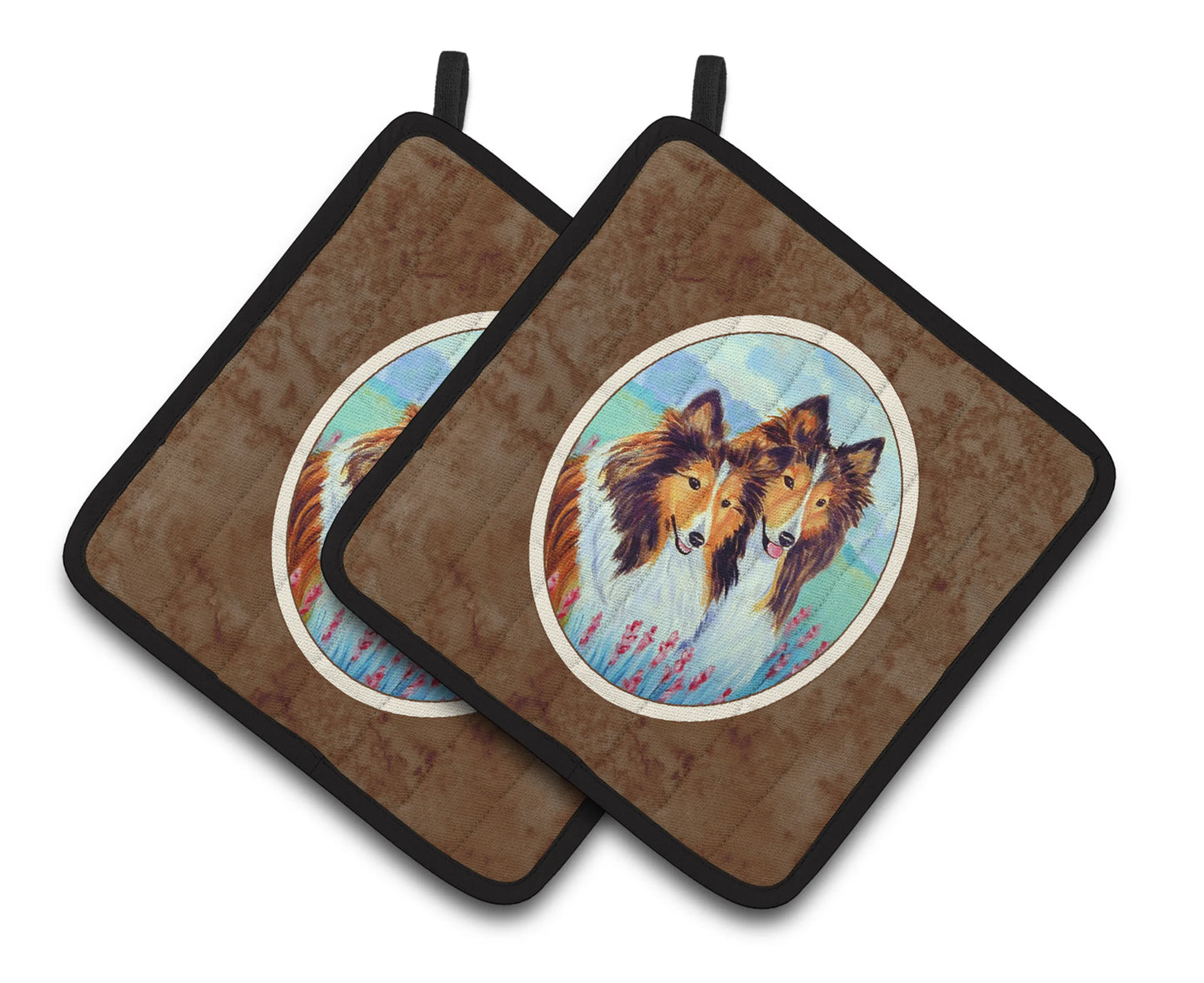 Dog Artwork Pair of Pot Holders - Size: 7.5 X 7.5 | Pack Of: 1