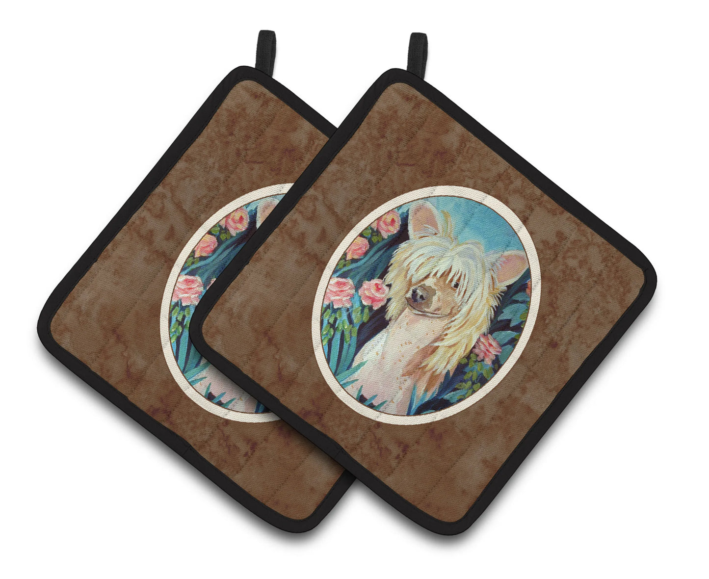 Dog Artwork Pair of Pot Holders - Size: 7.5 X 7.5 | Pack Of: 1