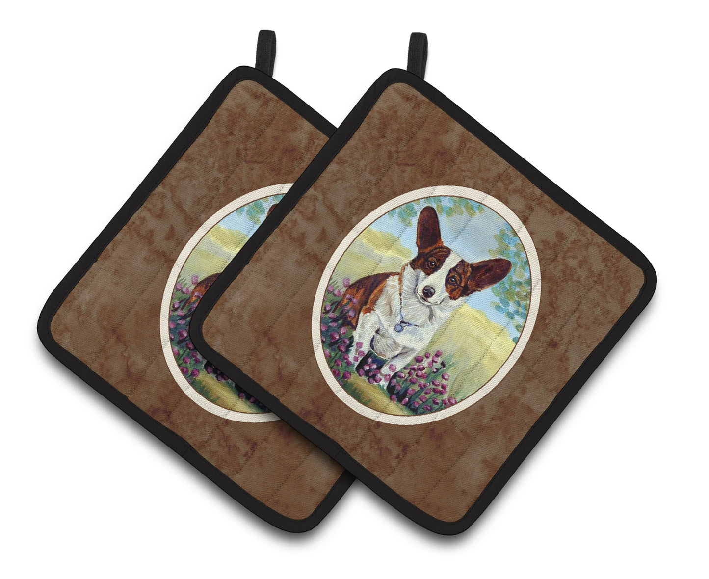 Dog Artwork Pair of Pot Holders - Size: 7.5 X 7.5 | Pack Of: 1