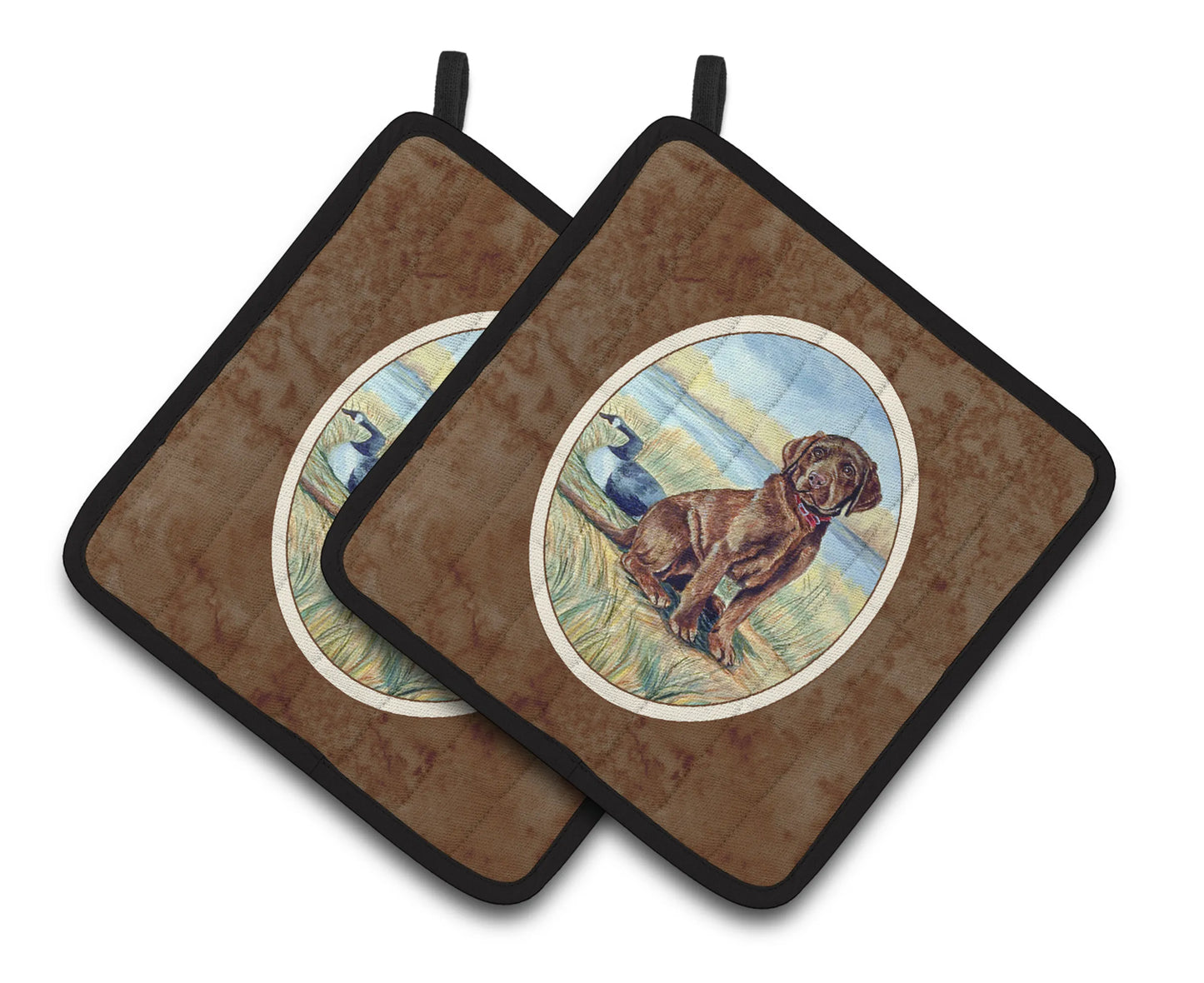 Dog Artwork Pair of Pot Holders - Size: 7.5 X 7.5 | Pack Of: 1