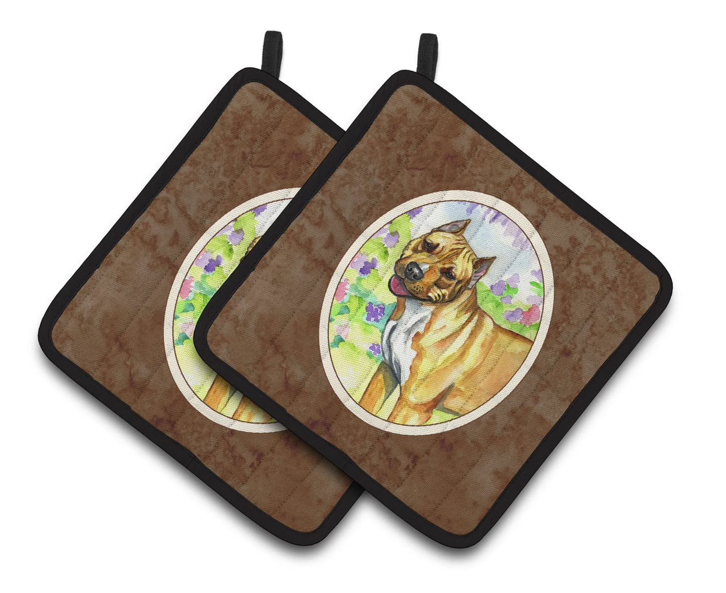 Dog Artwork Pair of Pot Holders - Size: 7.5 X 7.5 | Pack Of: 1