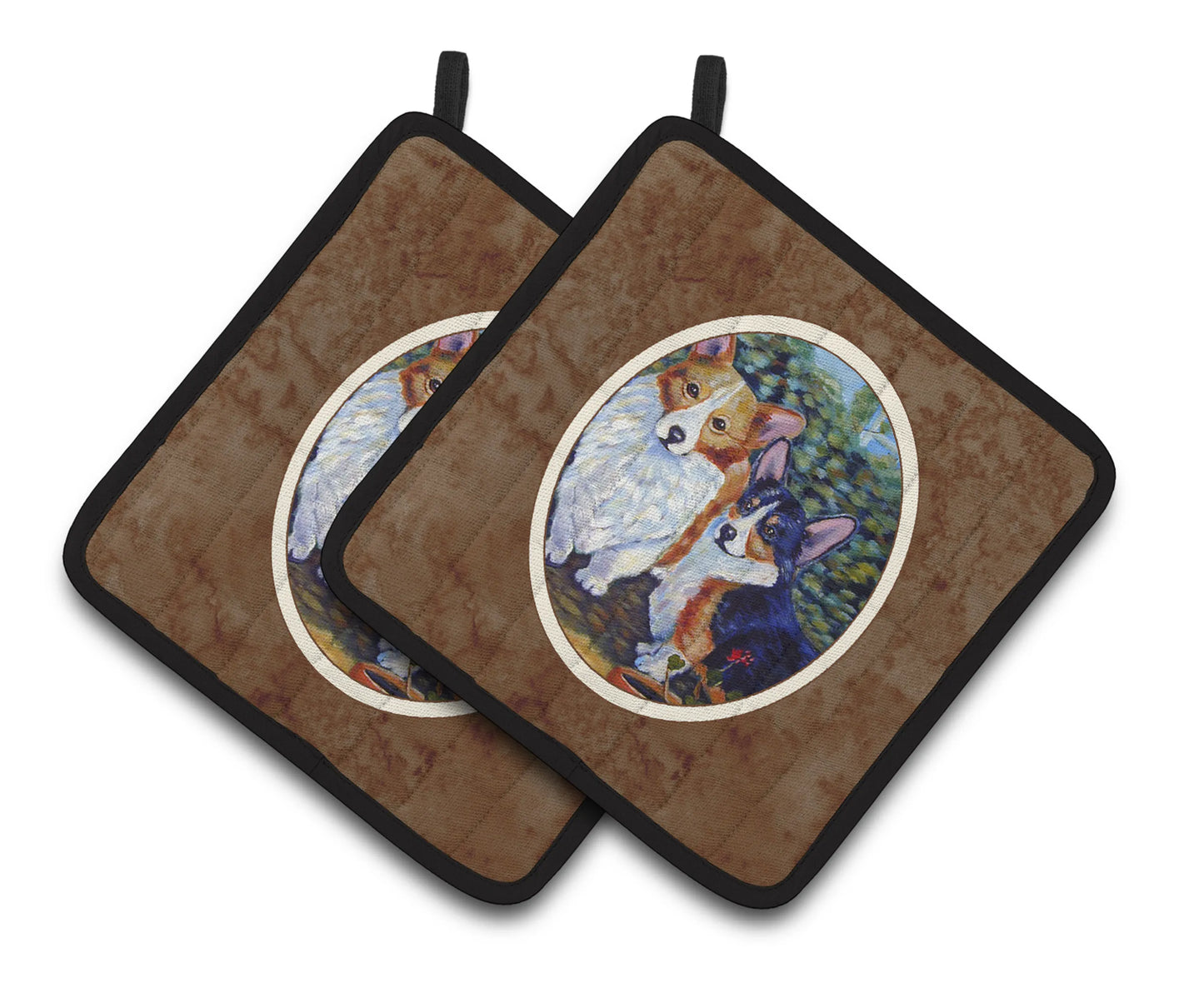 Dog Artwork Pair of Pot Holders - Size: 7.5 X 7.5 | Pack Of: 1