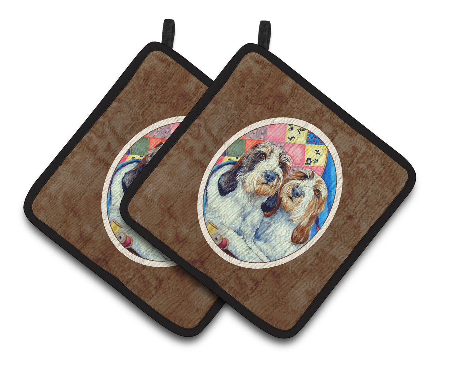Dog Artwork Pair of Pot Holders - Size: 7.5 X 7.5 | Pack Of: 1
