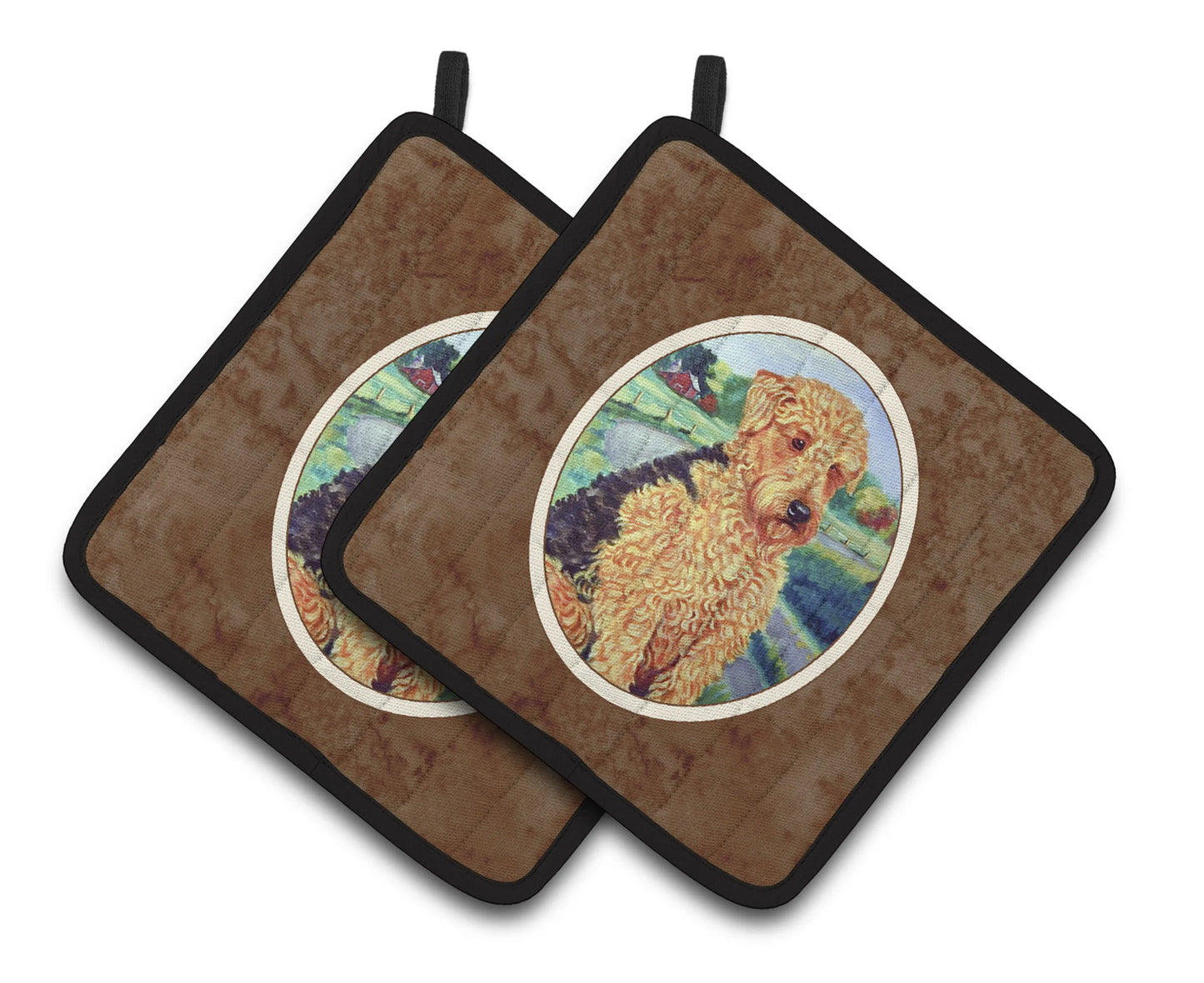 Dog Artwork Pair of Pot Holders - Size: 7.5 X 7.5 | Pack Of: 1