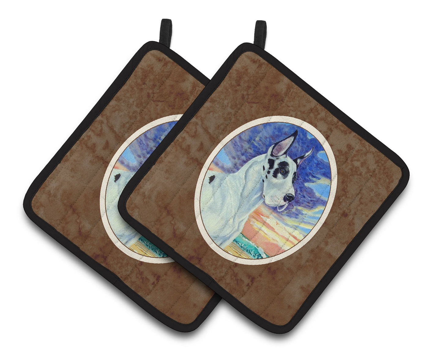 Dog Artwork Pair of Pot Holders - Size: 7.5 X 7.5 | Pack Of: 1