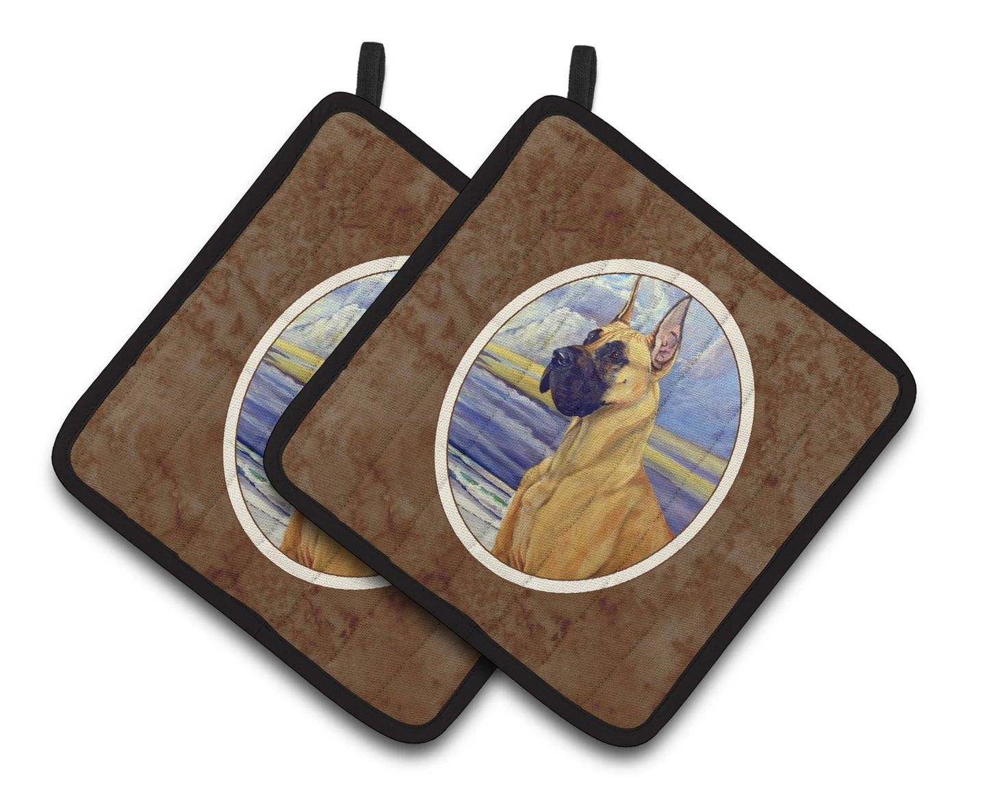 Dog Artwork Pair of Pot Holders - Size: 7.5 X 7.5 | Pack Of: 1