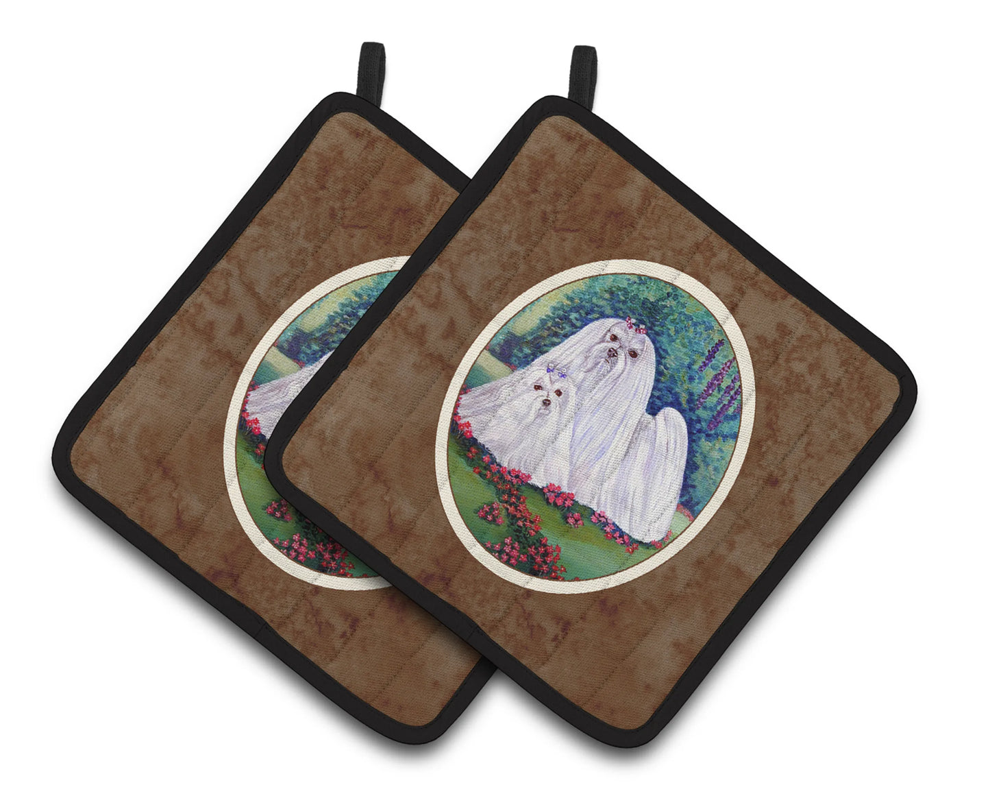 Dog Artwork Pair of Pot Holders - Size: 7.5 X 7.5 | Pack Of: 1
