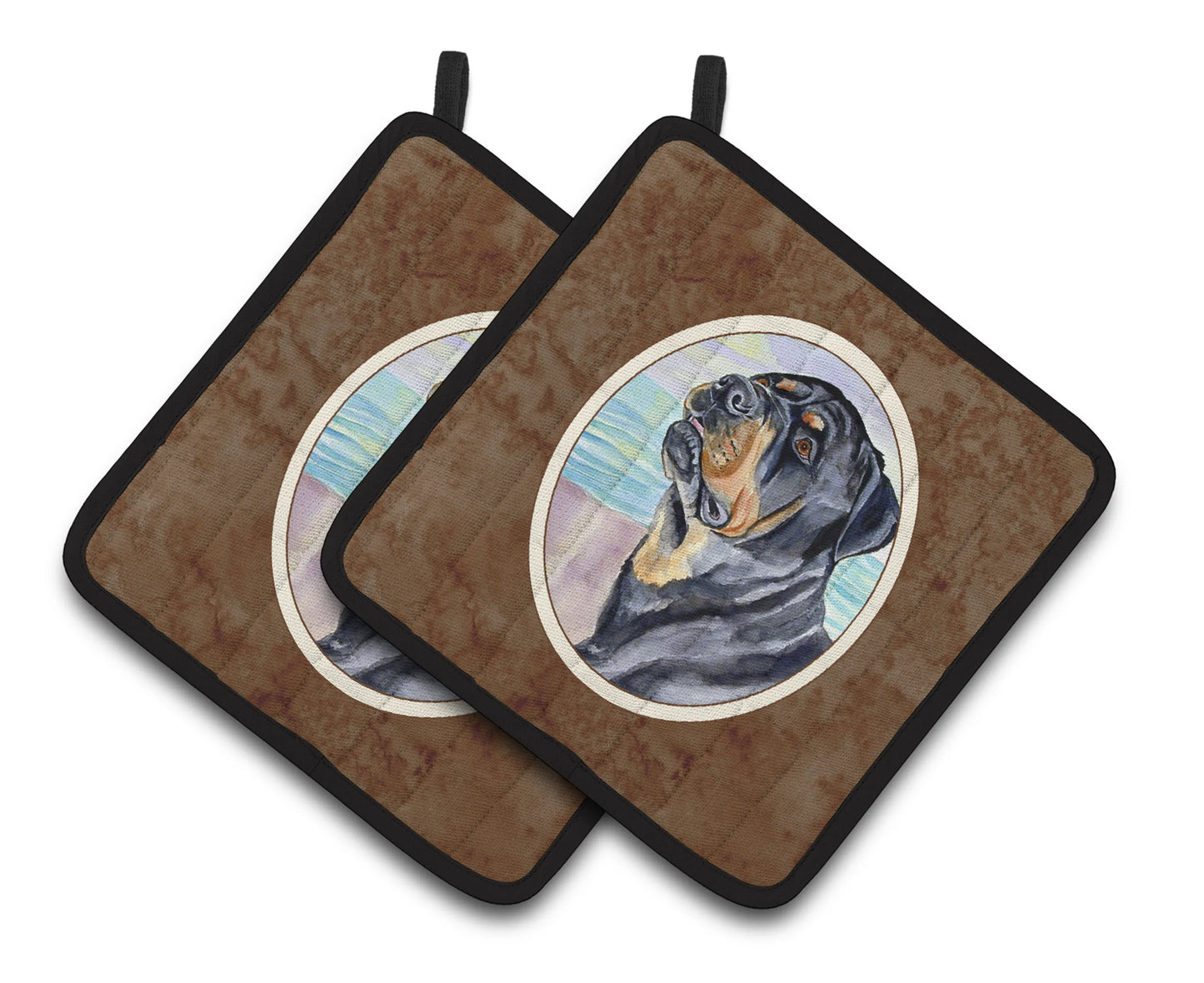 Dog Artwork Pair of Pot Holders - Size: 7.5 X 7.5 | Pack Of: 1