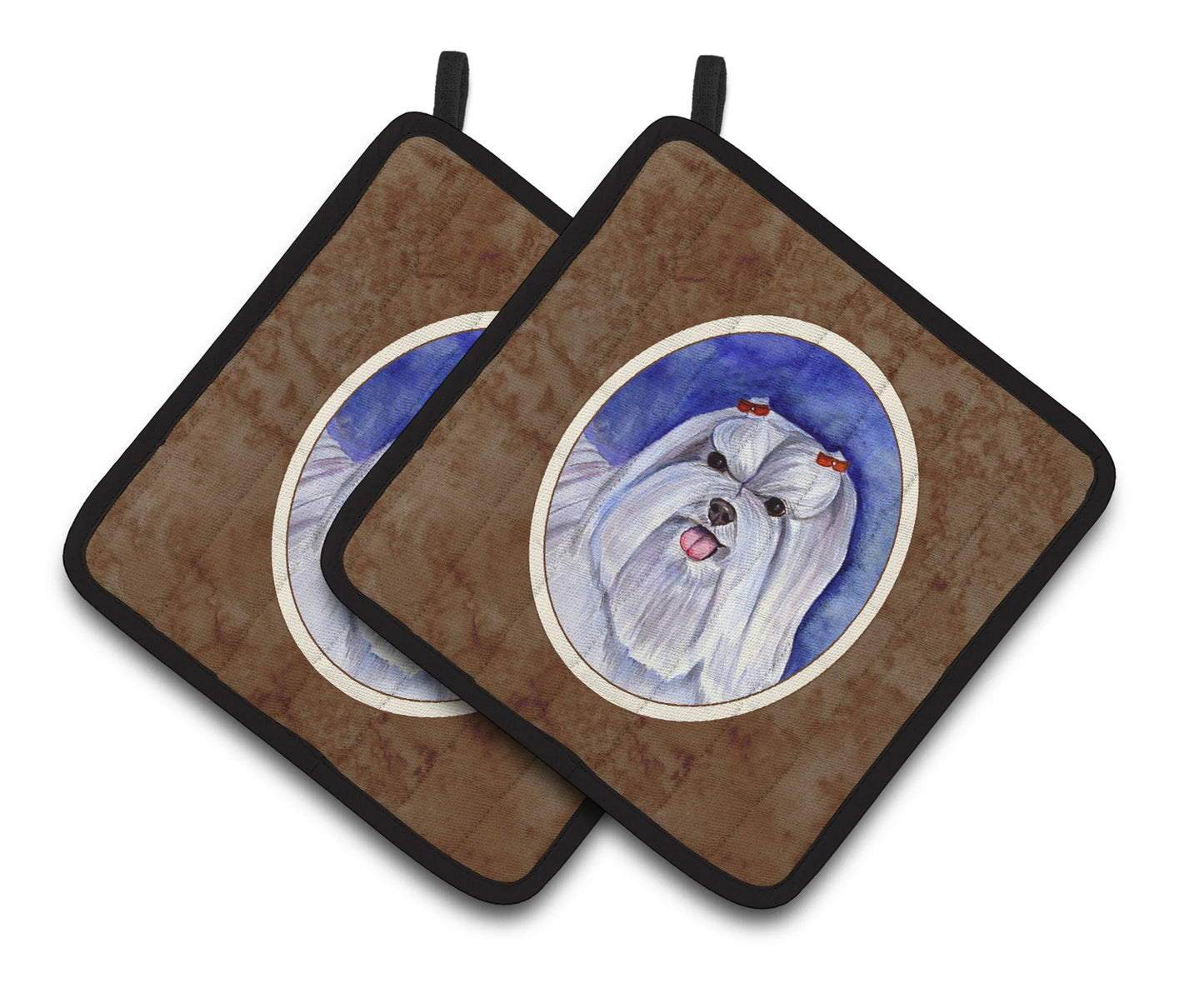 Dog Artwork Pair of Pot Holders - Size: 7.5 X 7.5 | Pack Of: 1