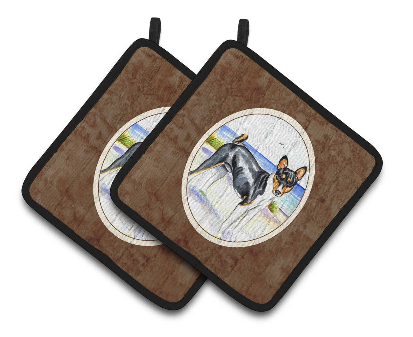 Dog Artwork Pair of Pot Holders - Size: 7.5 X 7.5 | Pack Of: 1