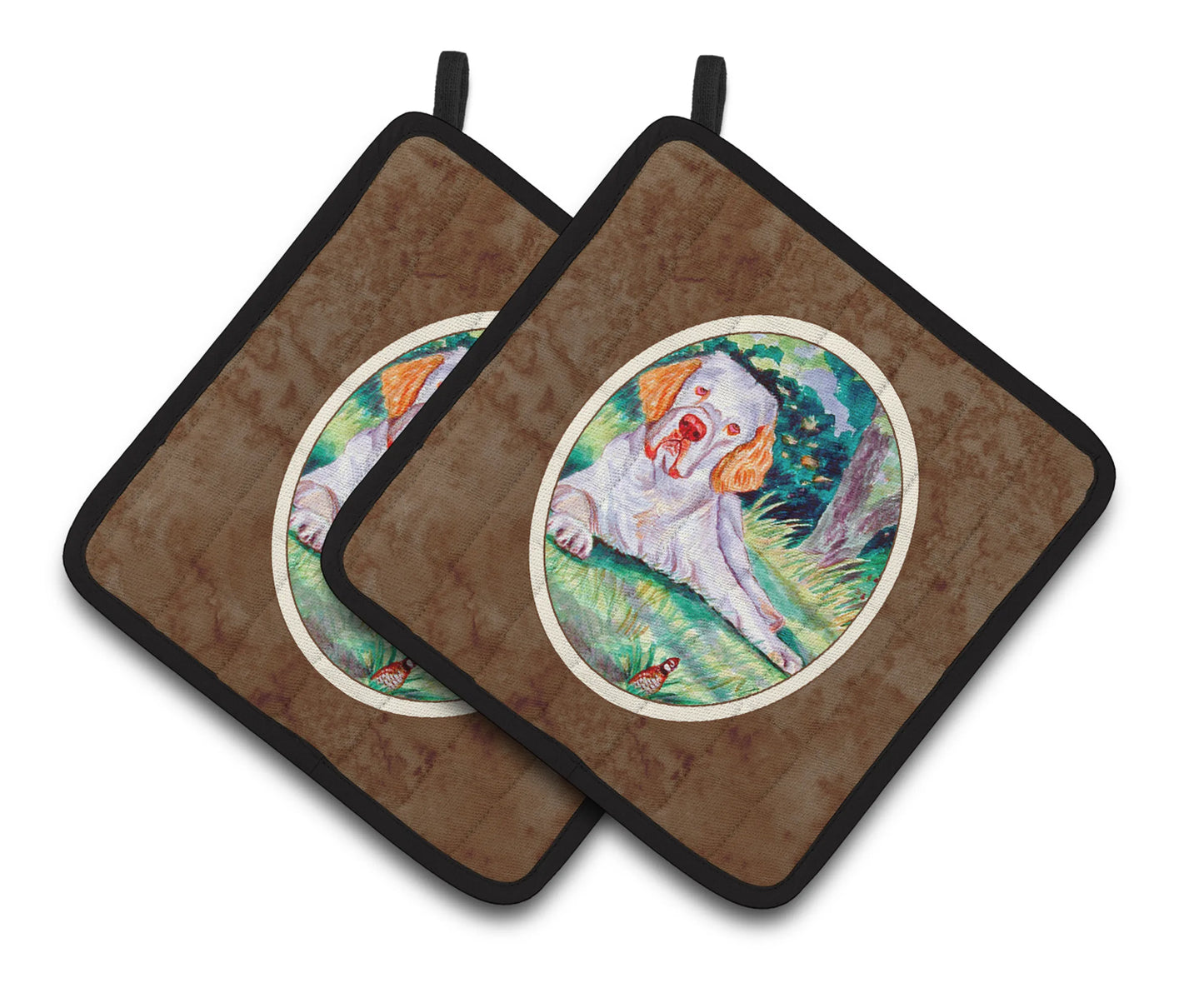 Dog Artwork Pair of Pot Holders - Size: 7.5 X 7.5 | Pack Of: 1