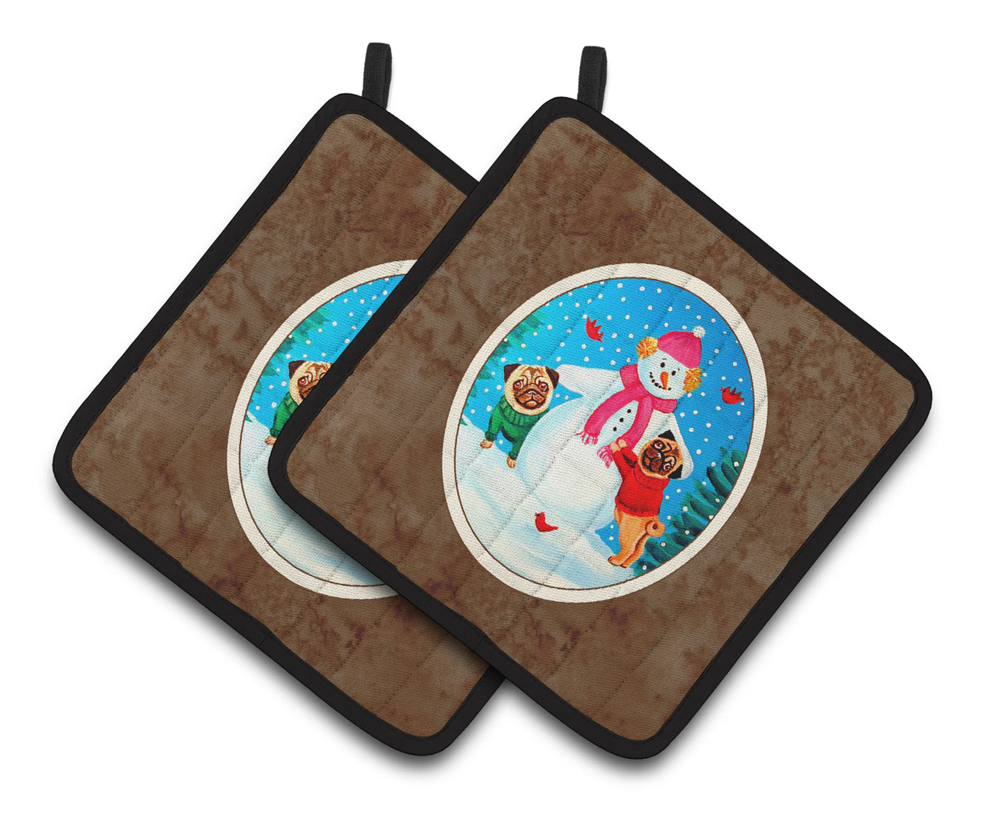 Dog Artwork Pair of Pot Holders - Size: 7.5 X 7.5 | Pack Of: 1