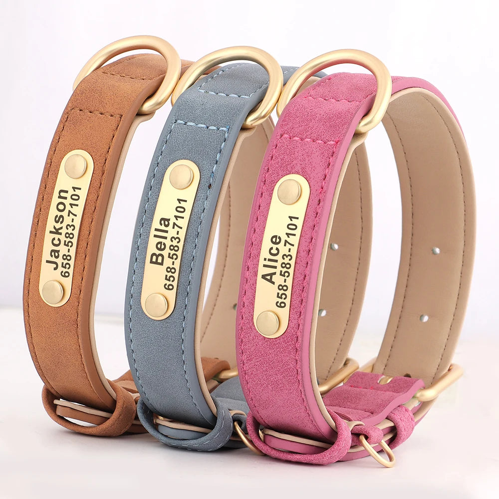 Engraved PU Leather Pet Collars