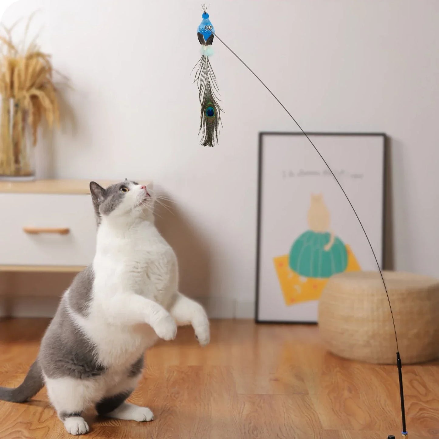 Pet Bird Feather with Bell Toy