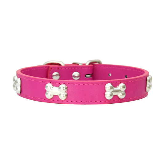 Bone Leather Durable Pet Collar