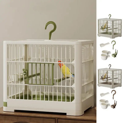 Portable Parrot Cage with Stand & Tray