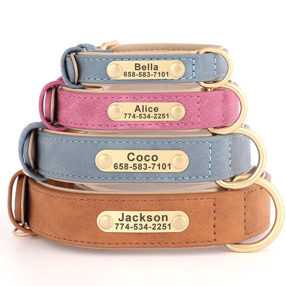 Engraved PU Leather Pet Collars