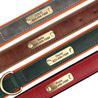 Engraved PU Leather Pet Collars