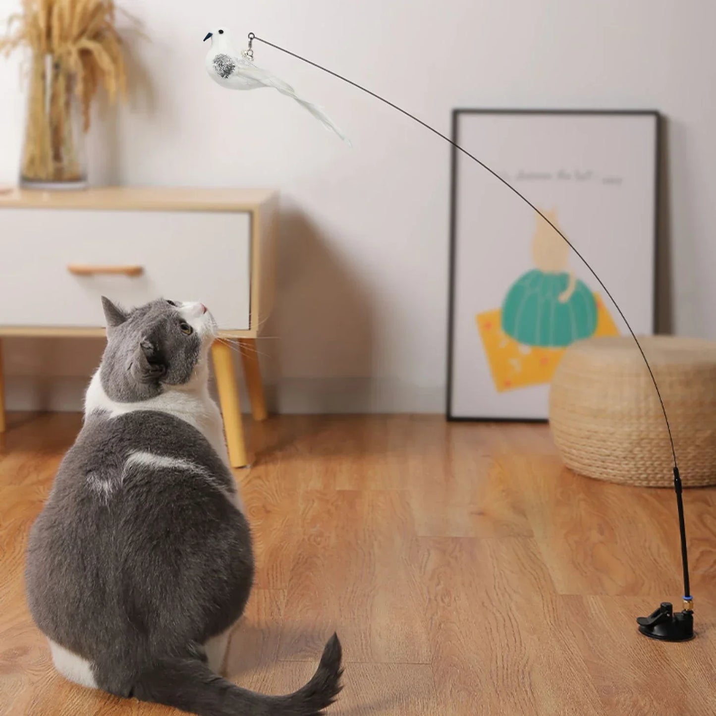 Pet Bird Feather with Bell Toy