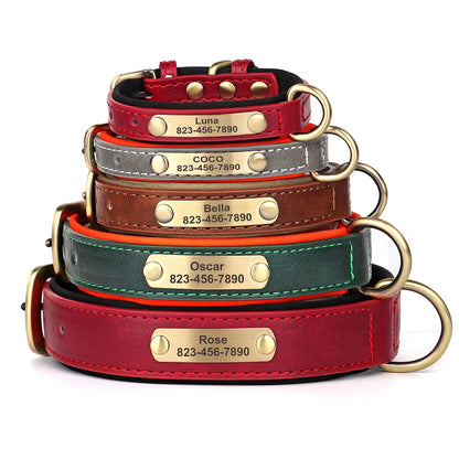 Engraved PU Leather Pet Collars