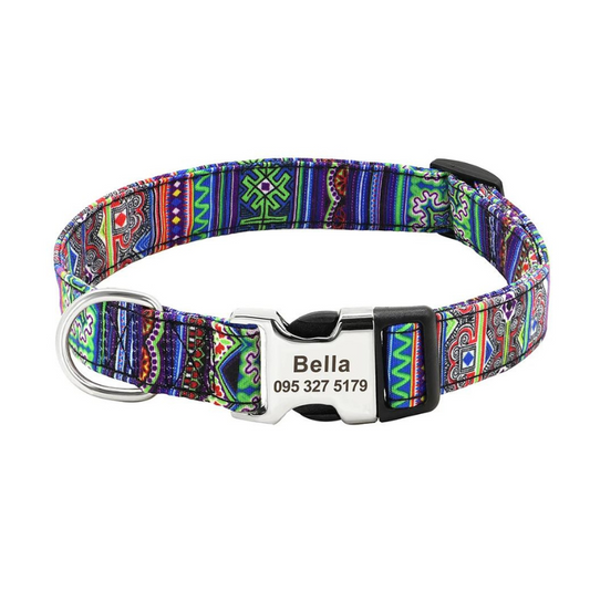 Pet Nylon Printed Id Collar